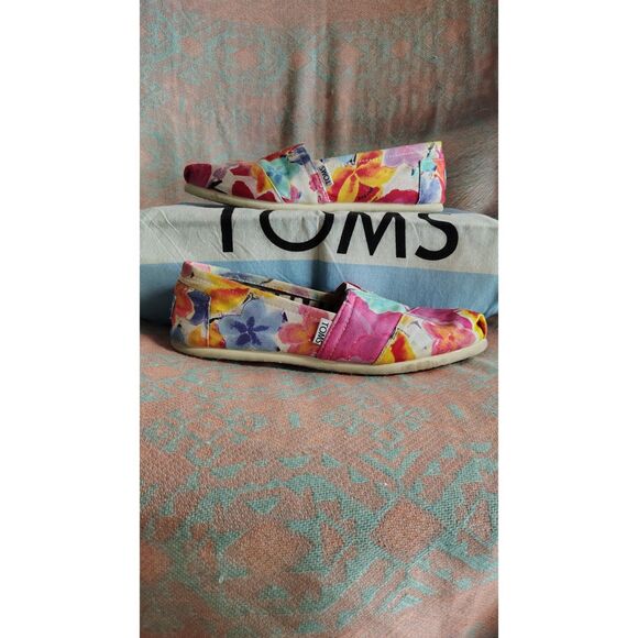 Toms Women's Classics Corbel Floral Print Size 8.5 Flats - Picture 1 of 7